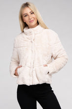Load image into Gallery viewer, Fluffy Zip-Up Sweater Jacket
